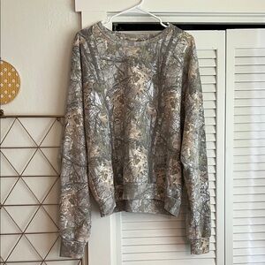 1X | Women’s ModernLux Camouflage Crewneck Sweatshirt - Gray/Tan